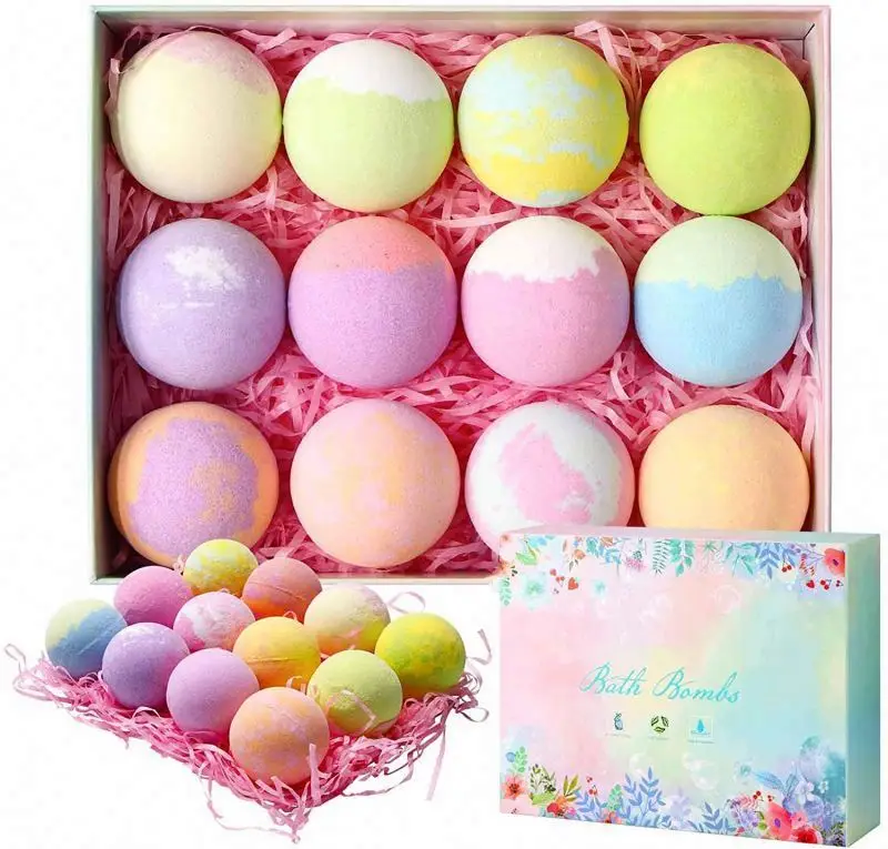 High Quality Best Natural Organic New Design Fizzy Salt Bubble for Women Gift Set 12 Pcs Bath bombs