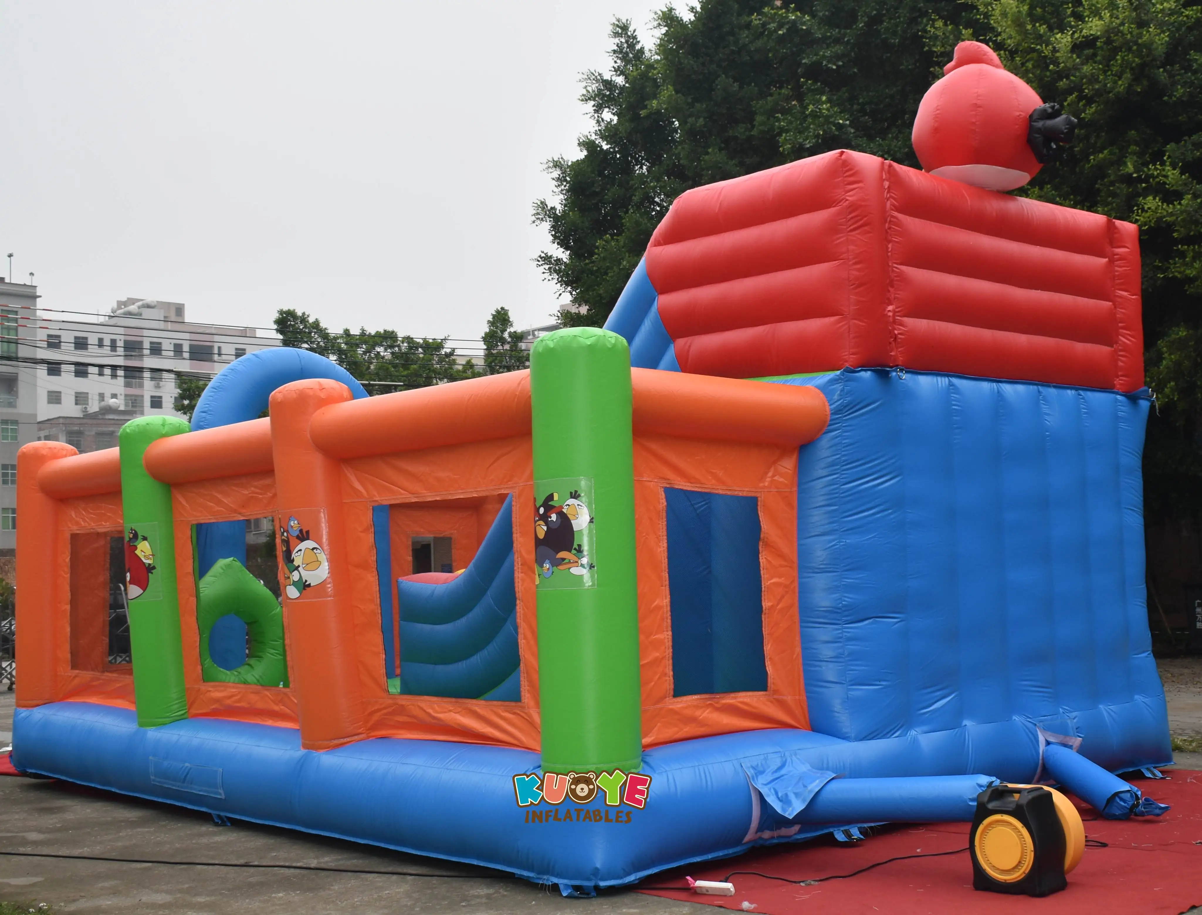 Hot sale angry the bird PVC blow up bounce house inflatable playground for kids