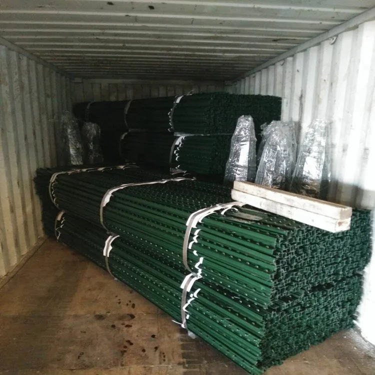 Green Painted Studded T Post