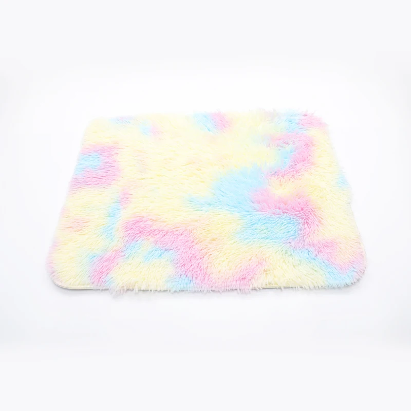 CE certificate soft fuzzy rug 100% polyester white wool rug anti slip back tie dye living carpet shaggy fur rug