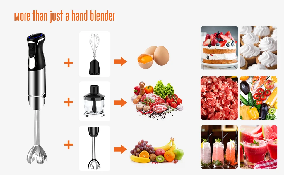 Electric Stick Immersion Hand Blender Set Portable Multi Purpose Hand Blender Mixer Chopper Blender