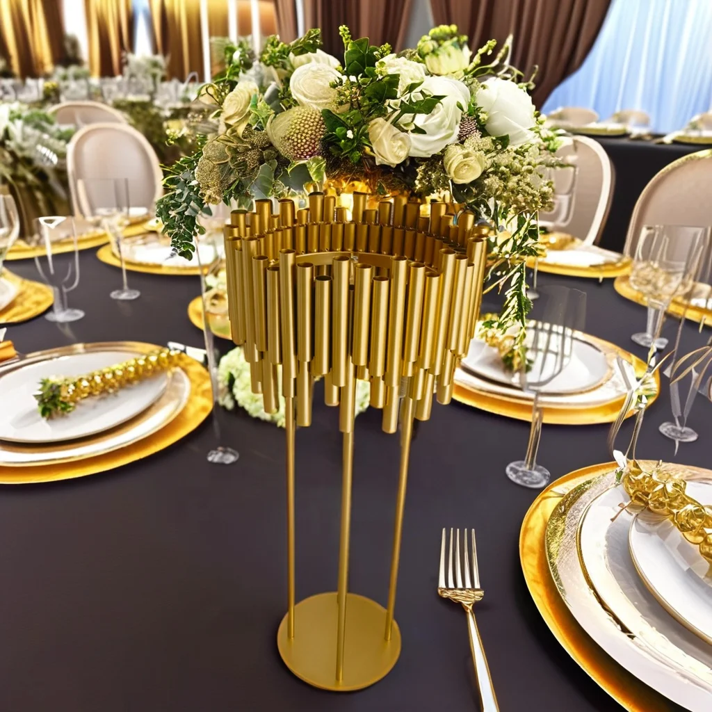 Hot sale Gold Metal Floor Candle Holder Stand Centerpiece Table Candelabra Centerpiece for Wedding Party Decor