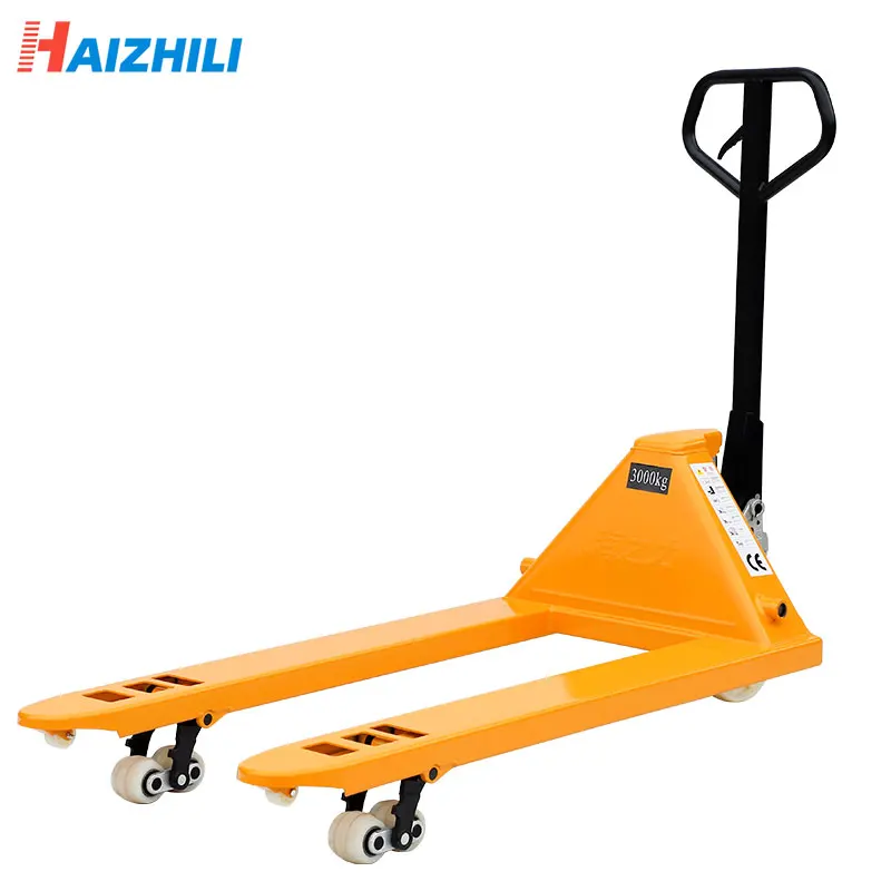 Haizhili Wholesales Factory Price 3 Ton PU / Nylon Wheel Hand Truck CE certificate Hydraulic Manual Pallet Jack China