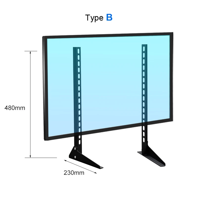 Black TV Table Top Stand CD TV Base Bracket Removable Tilting TV Wall Mount 26'-75' inch Vesa Monitor Stand Rack
