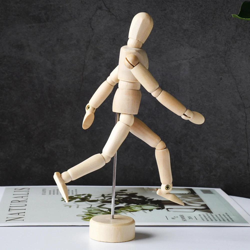 Various specifications 5.5 Inch 14CM Adjustable Drawing Furnishings Sketch Cartoon Flexible Solid Wooden Human Manikin