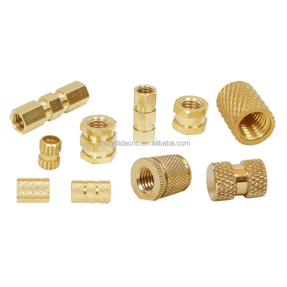 China Dealers Straight Knurling Brass Insert Nut Round Insert Nut Furniture Threaded Insert For Wood
