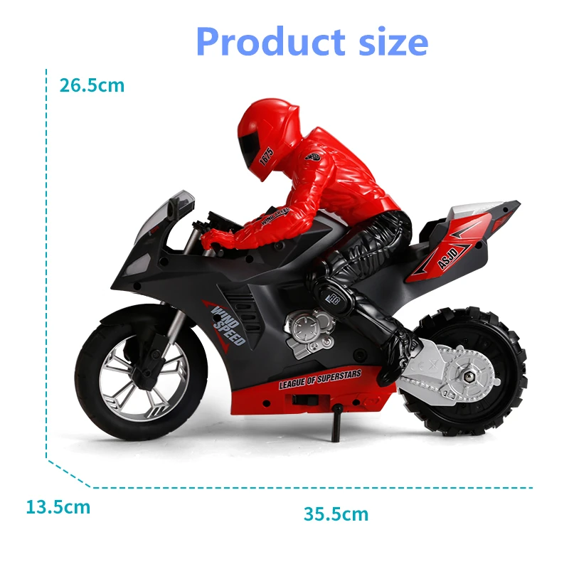 RC super long endurance beach track speed up 360 degrees in situ drift stunt show remote control motorcycle toy for kids