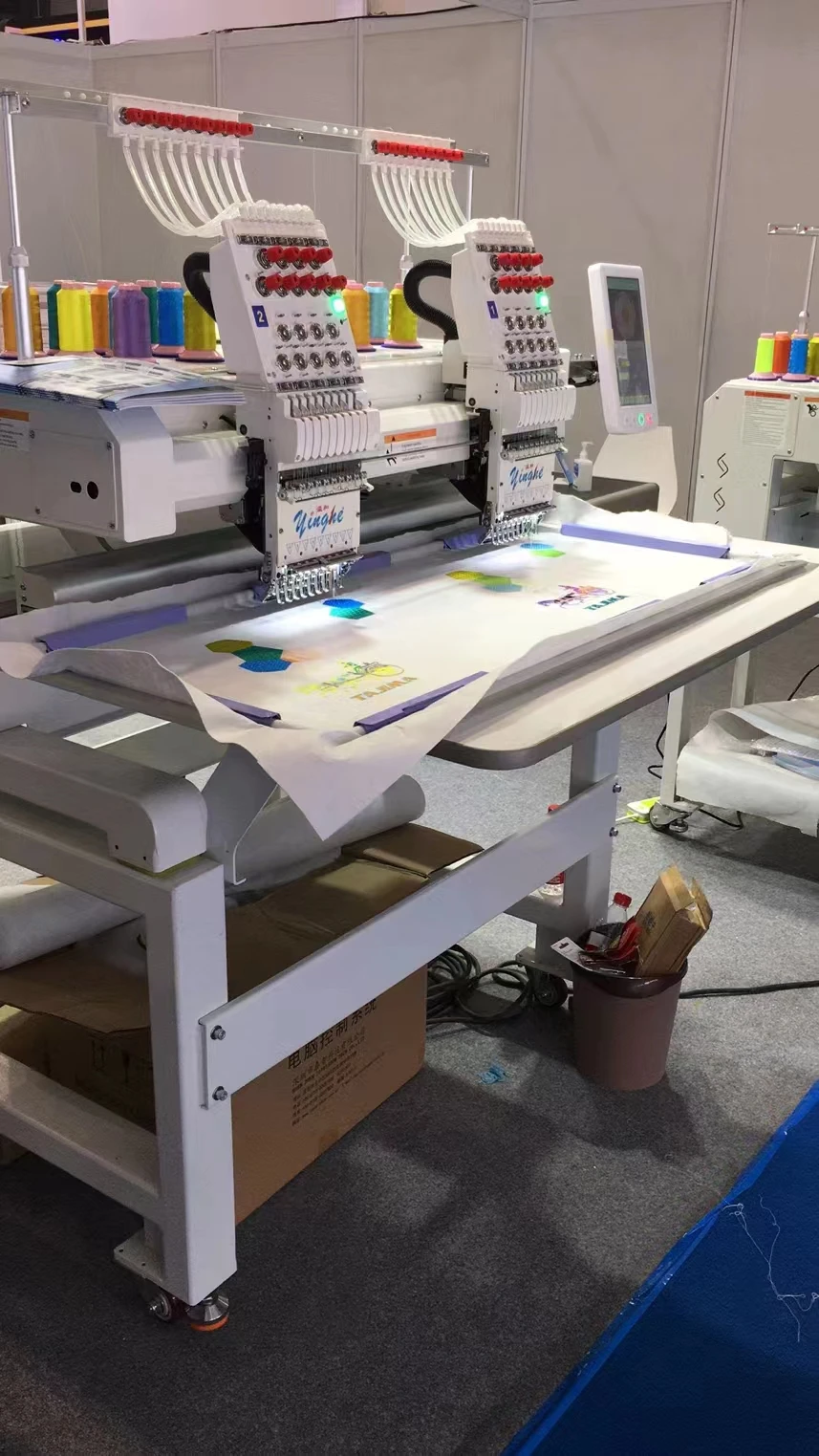 Yinghe 9 needles one head two head high quality embroidery machines high speed computer sewing embroidery machine
