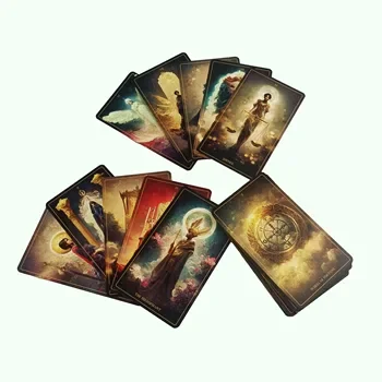 High Quality Card Game Custom Printing And Packaging Tarot Cards with Guidebook Gilt Gold Edged Oracle Tarot Deck