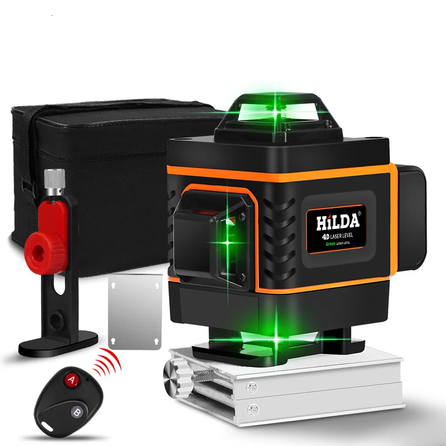 4D Green beam rotary Self-Leveling 360 degree Horizontal Vertical 16 lines laser level 4d/HILDA 4D laser level/green level