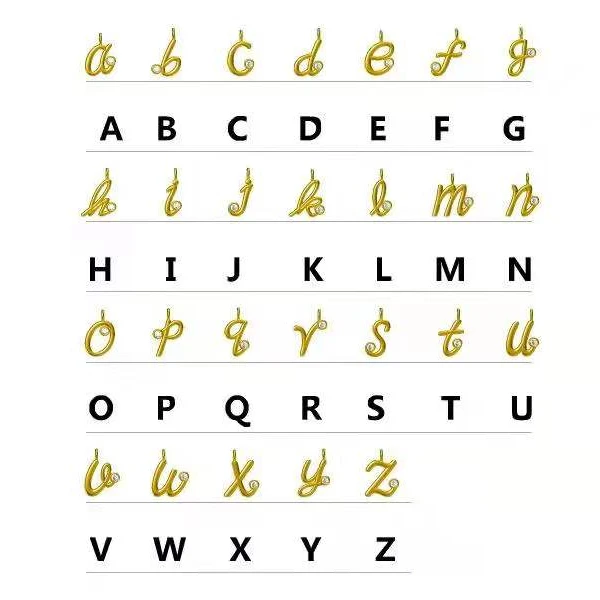2022 New Fashion Brass Copper Alphabets Design 18K Gold Plated Jewelry Making Letter Charm For Accessories