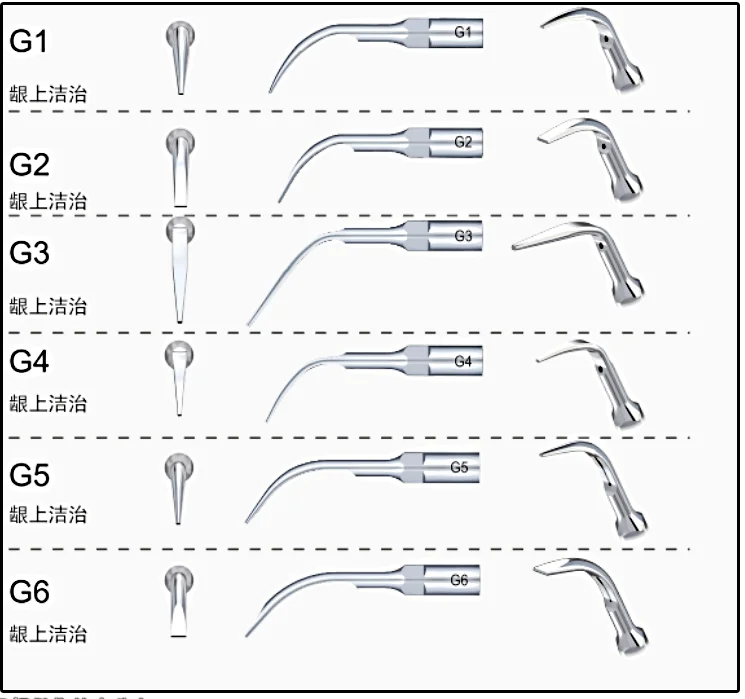 5 Pack G1, G2, G3, G4, P1, P3 Dental Scaler Heads for Woodpecker Ultrasonic Scaler Handpiece