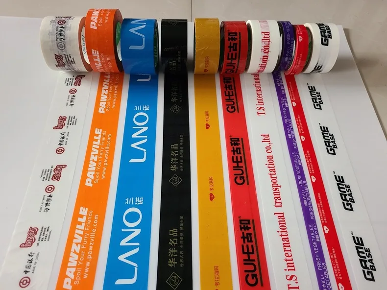 2 Color Clear BOPP Self Adhesive 300y ECO Friendly Custom Packing Tape Logo