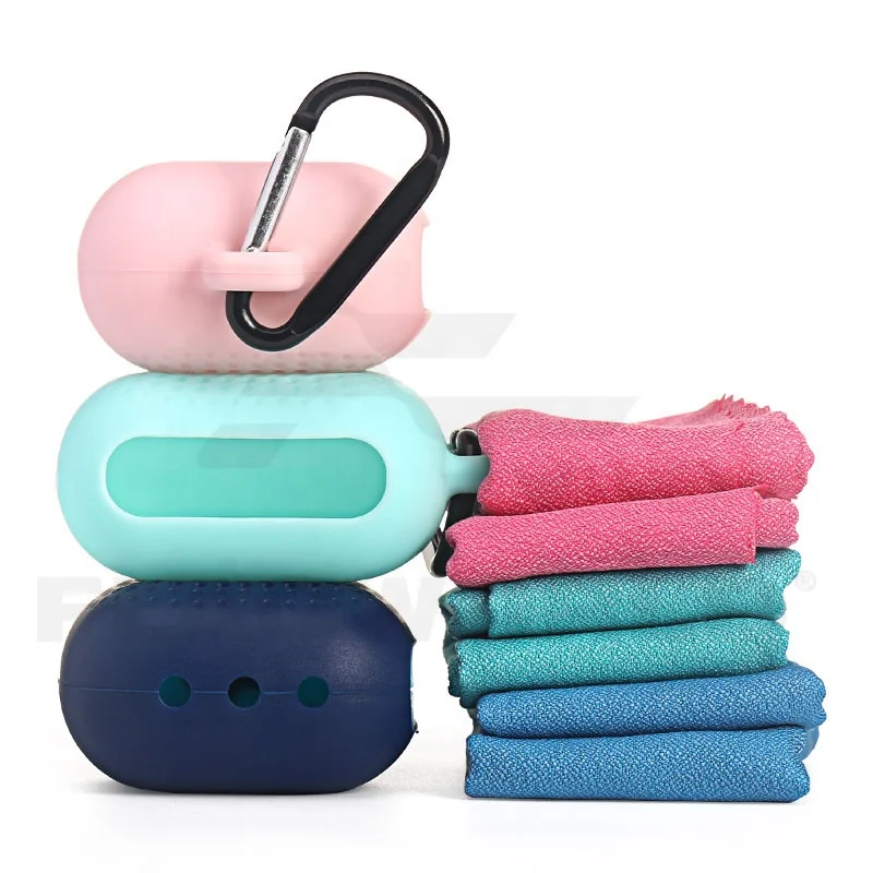 
Wholesale gym towel custom microfibre gym towels Nanofiber Cooling sport towel with Silicone Case 