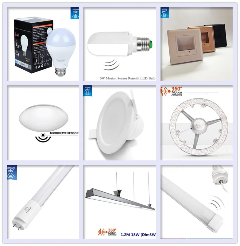 NEW Popular Energy Saving E27 Smart Microwave Radar Motion Detector LED Lamp Bulb