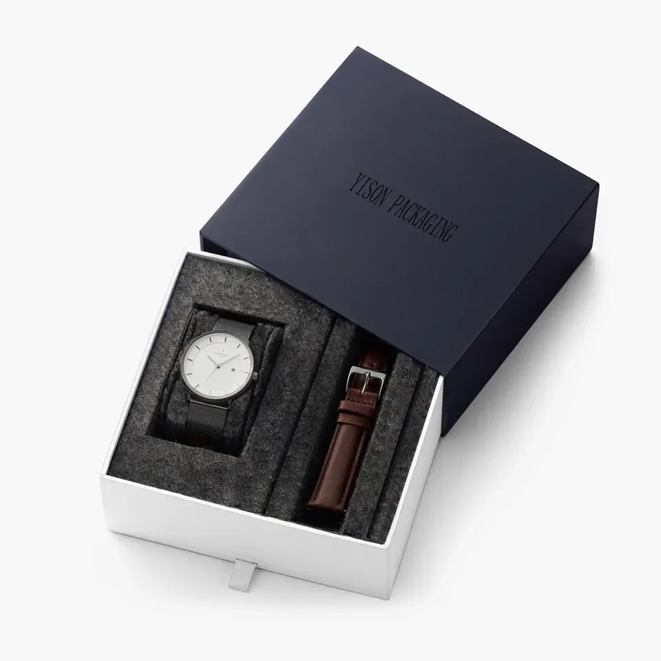 OEM factory customized logo high quality cardboard paper gift para relojes wrist watch boxes cases for watch