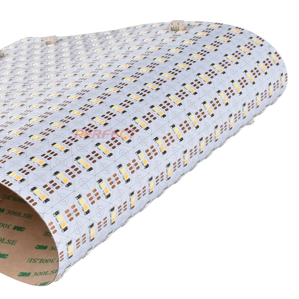 Гибкие светодиодные панели CCT, панели, 120 градусов, линзы CRI80 + белые теплые + холодные белые светодиодные листы