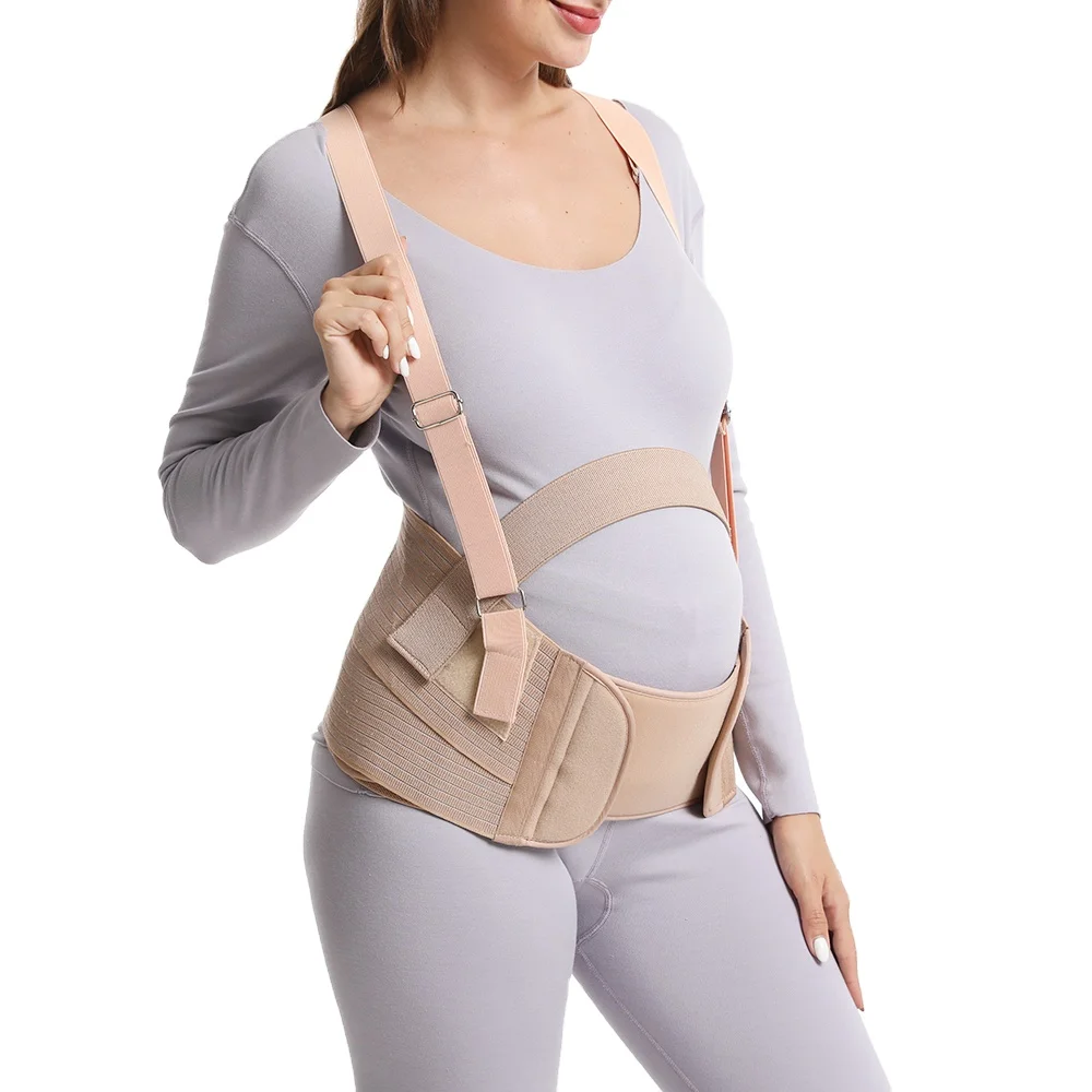 Hot selling Discount  3 in 1 Adjustable Breathable elastic belly back support band brace maternity belt  for Pregnant Women