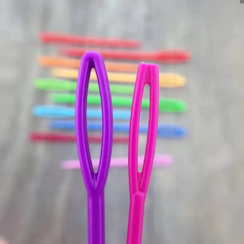 5.5cm Colorful Hand Sewing Tapestry Sweater Needles 100pcs/Bag Woolen Yarn Plastic Needles for DIY Safety E-commerce Stores