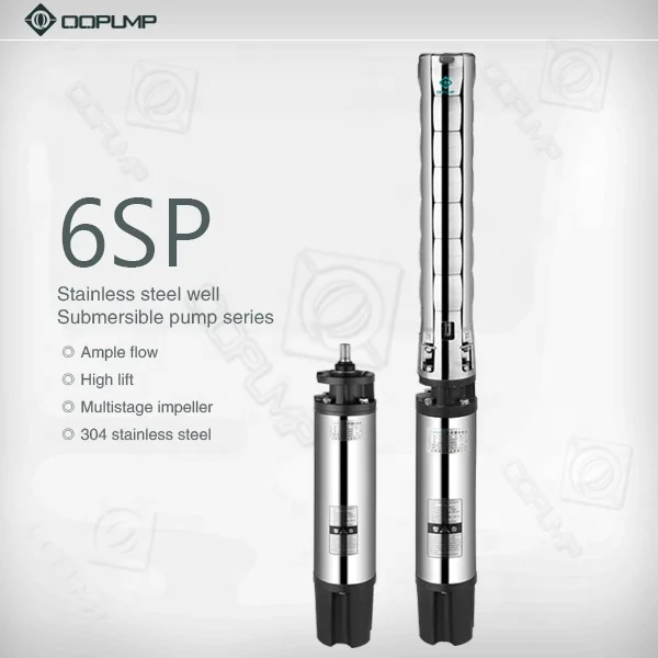 QQPump 6SPM30/3 4HP 3KW 304ss Submersible Deep Well Water Pumping Pumps For Irrigation