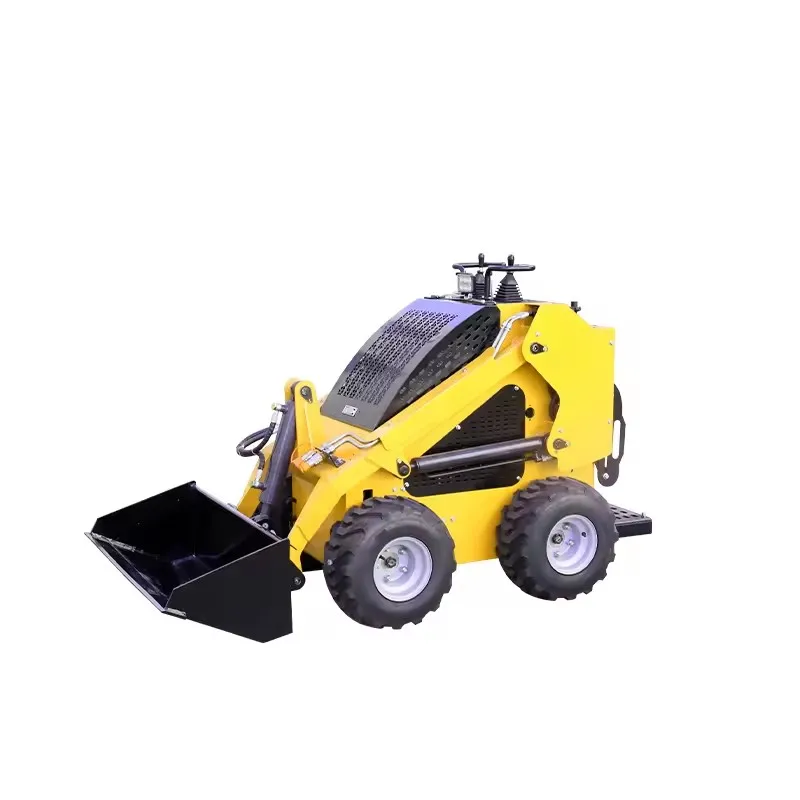 Mini loader skid steer loaders with tracked snow blower lawn mower breaker hammer earth-moving machinery mini skid steer loader