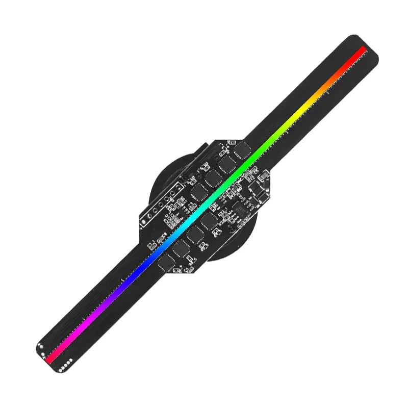 Mini Square 3d hologram fan projector with cover mobile App control portable led fan 3d hologram display in case