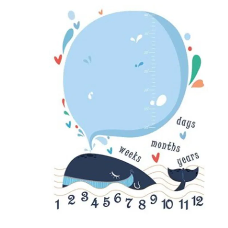 
Factory Custom Premium Super Cute Newborn Milestone Fleece Baby Throw Blanket for Children 