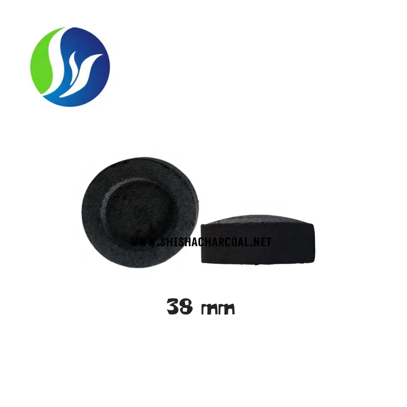Shisha Coal  Efficiency Black Fruit Charcoal Little Smoke Barbecue Charcoal  38mm Magic Charcoal as sample