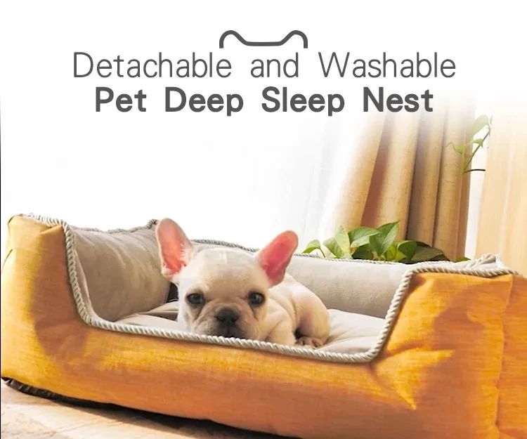 2022 factory custom dog pet sleeping bed  rattan fluffy cat pet bed sofa washable memory foam pet dog bed