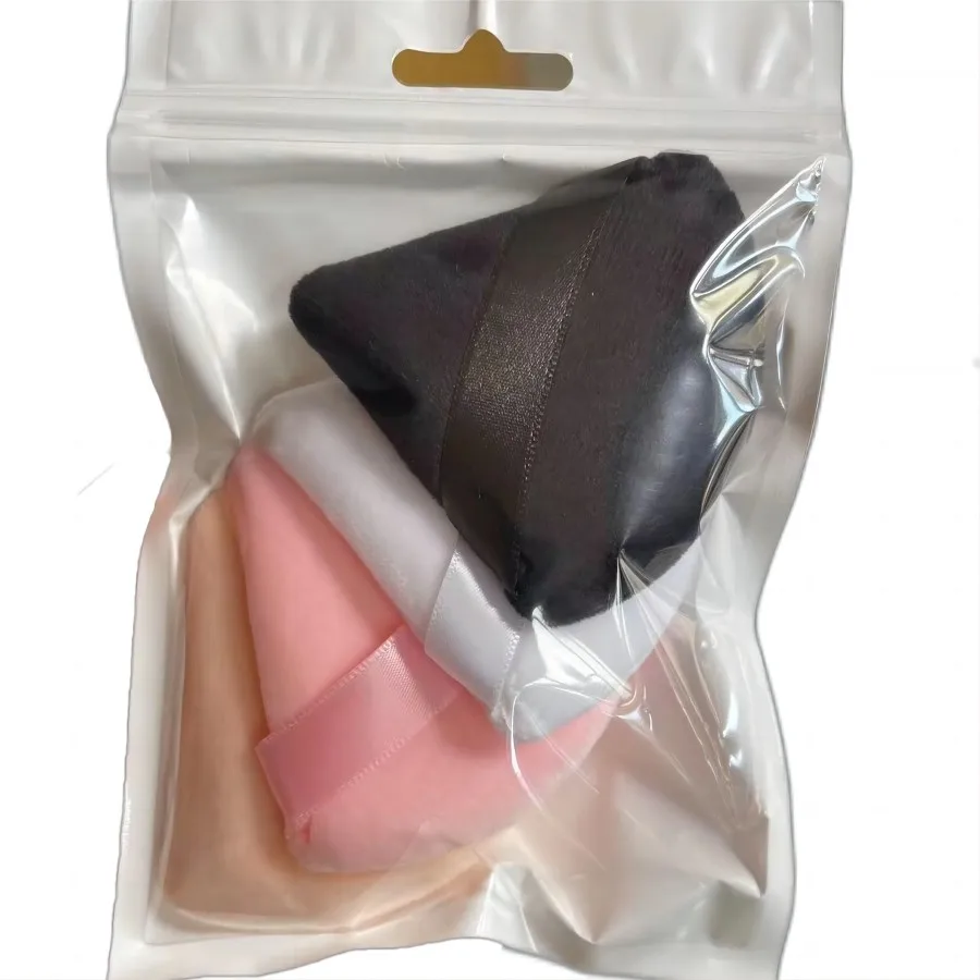 4PCS/bag Top Seller Triangle Powder Puff Makeup Sponge Soft Velour Cosmetic Puff  Powder Puffs For Face