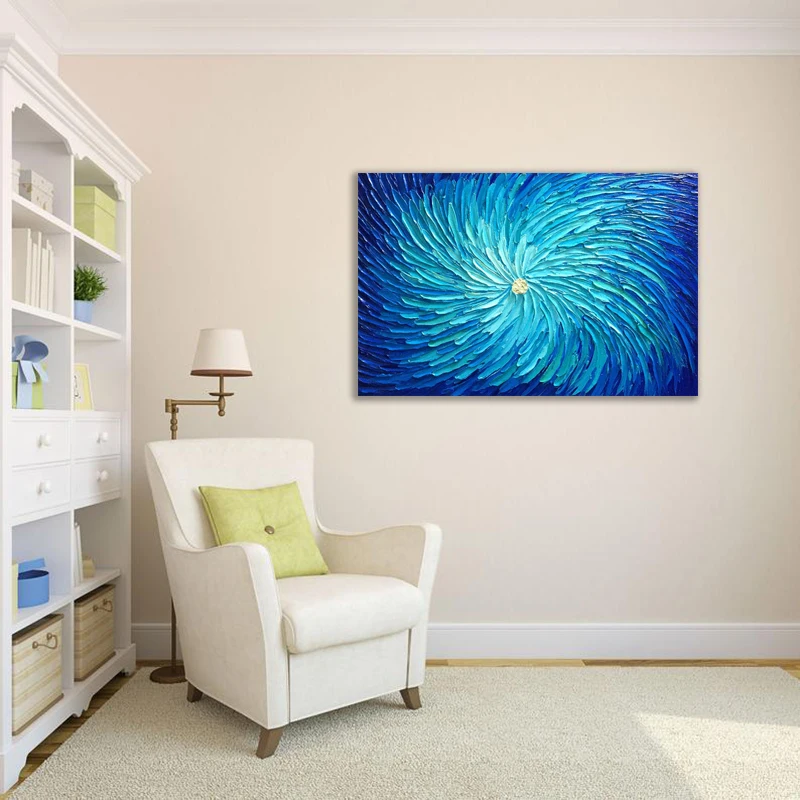 Wholesale Modern Texture Canvas Home Decorations 3D Handmade Oil Paintings for Living Room