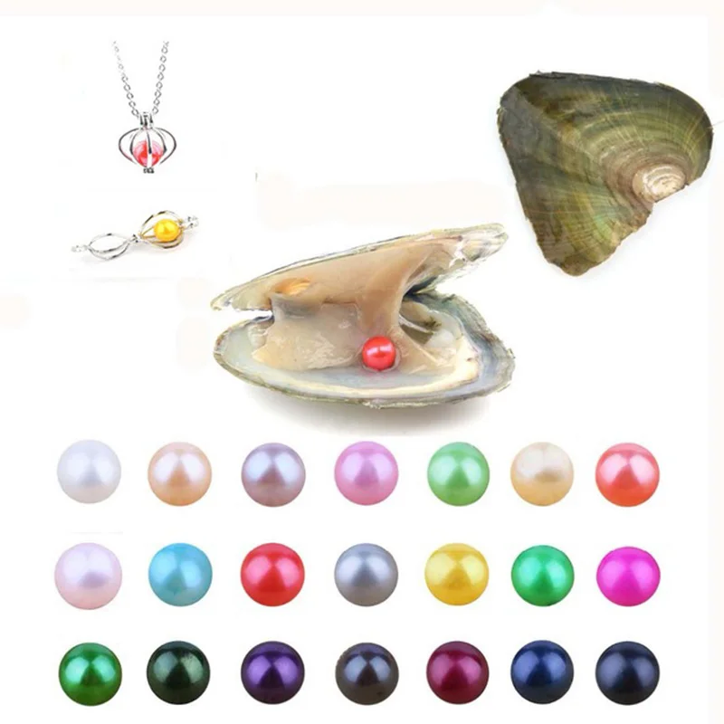 
Wholesale Round Oyster Pearl 2021 new 6-7mm 27mix color Freshwater Natural pearl Gift DIY Loose Decorations Vacuum Packaging 