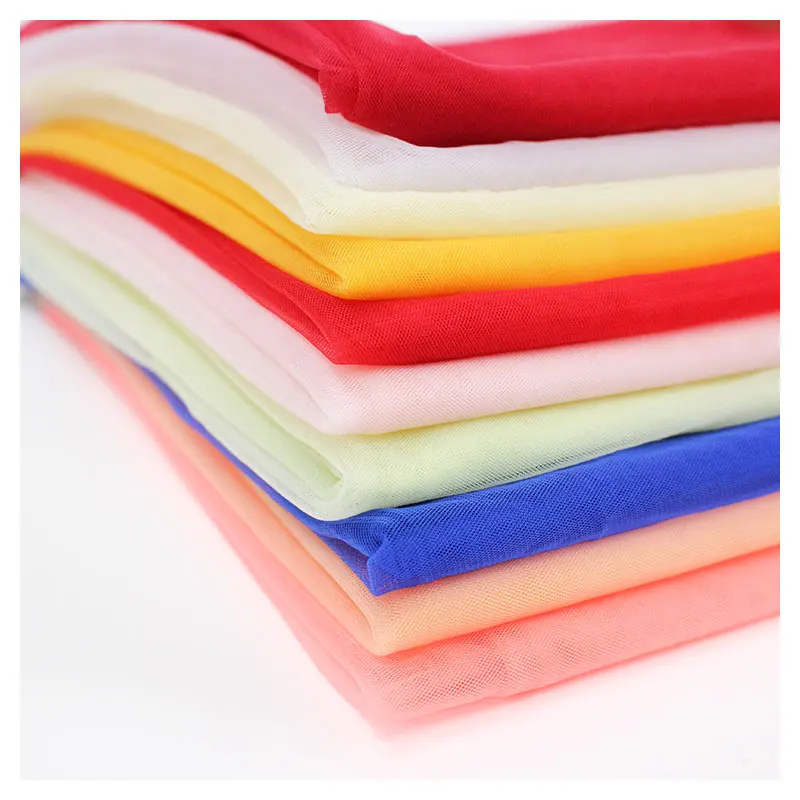 Free Sample Fine Holes Breathable Soft 100% Nylon Rhombus Tulle Fabric For Garment