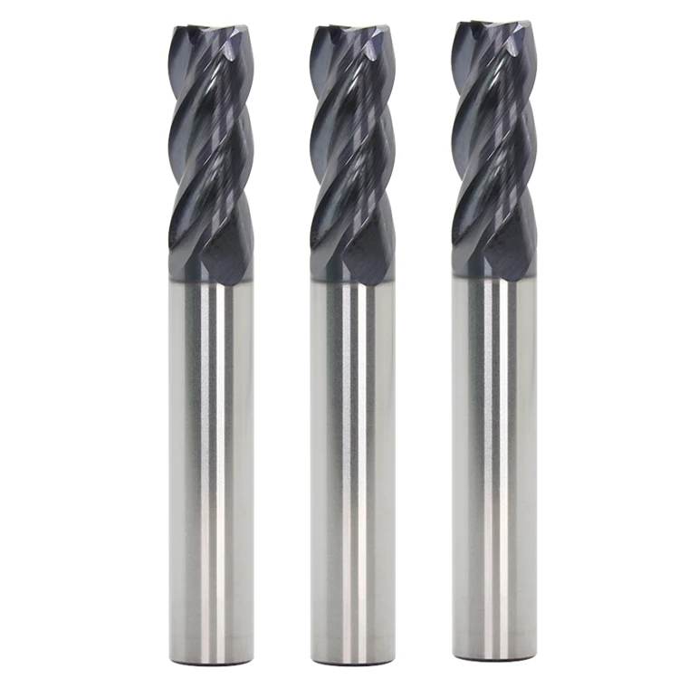 Square end milling cutter for stainless steel, flat end mill 2/4 flute end Milling cutter, solid carbide square end mill