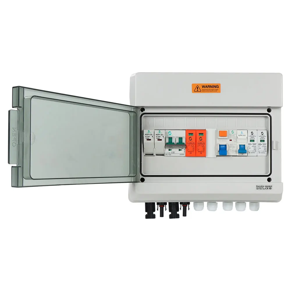 WSDB-PV1/1 Waterproof Dustproof 1 in Out String AC + DC Solar Pv Array Battery Combiner Box for Panel Energy System
