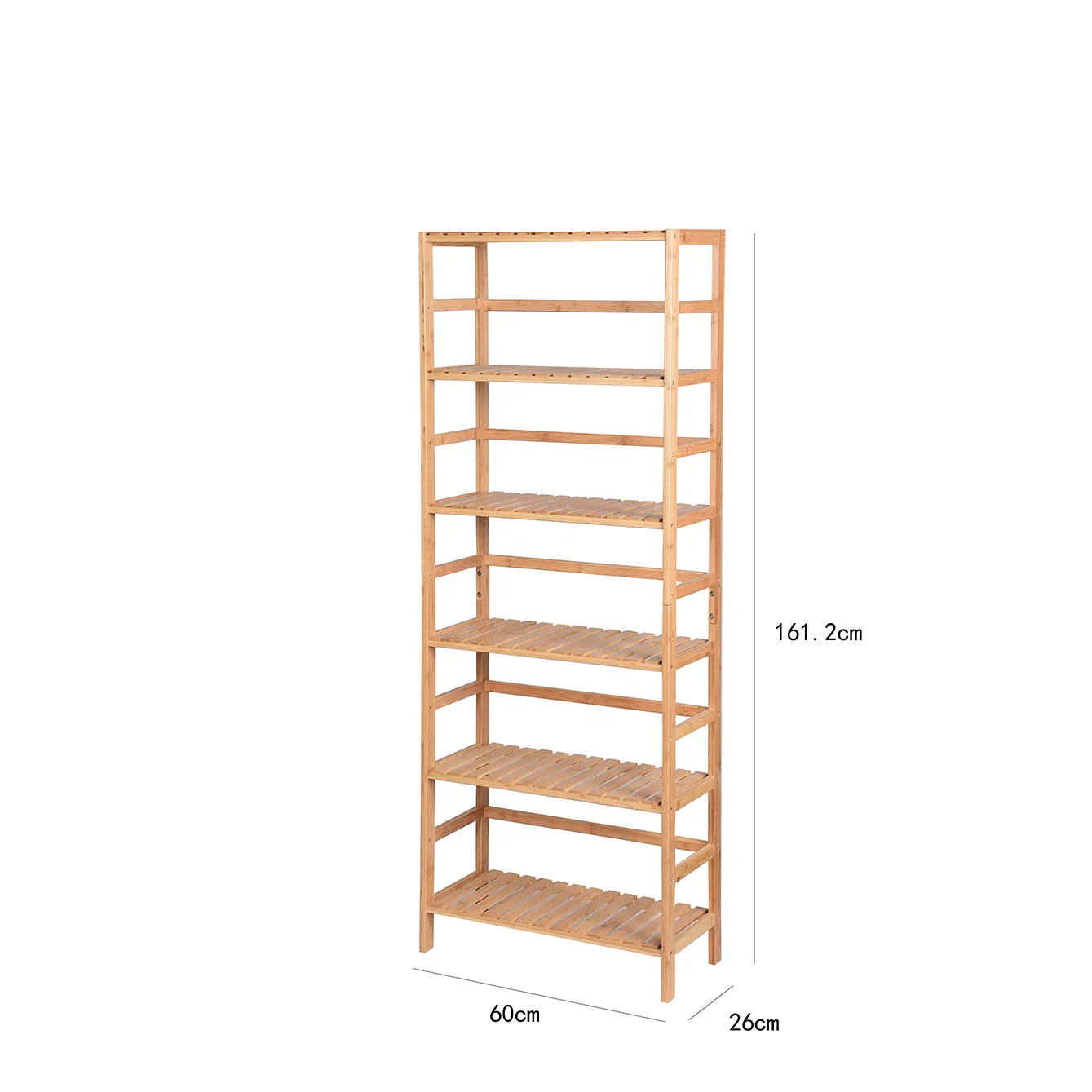 Hot Sale 6 Tier bamboo ladder bookshelf  durable bamboo storage rack for study