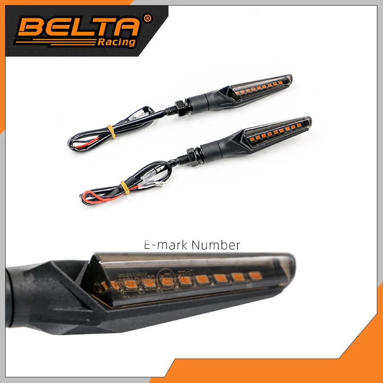 High Quality Universal E-marked Motorcycle Motorbike 12V LED Turn Signal Direction Indicator Light Blinker Sequential  KSL-A1-WL
