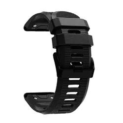 2020Hot sale 26mm easy fit silicone watch strap for garmin fenix 5x 6x 6s 5 with black buckle rubber smart watch bands
