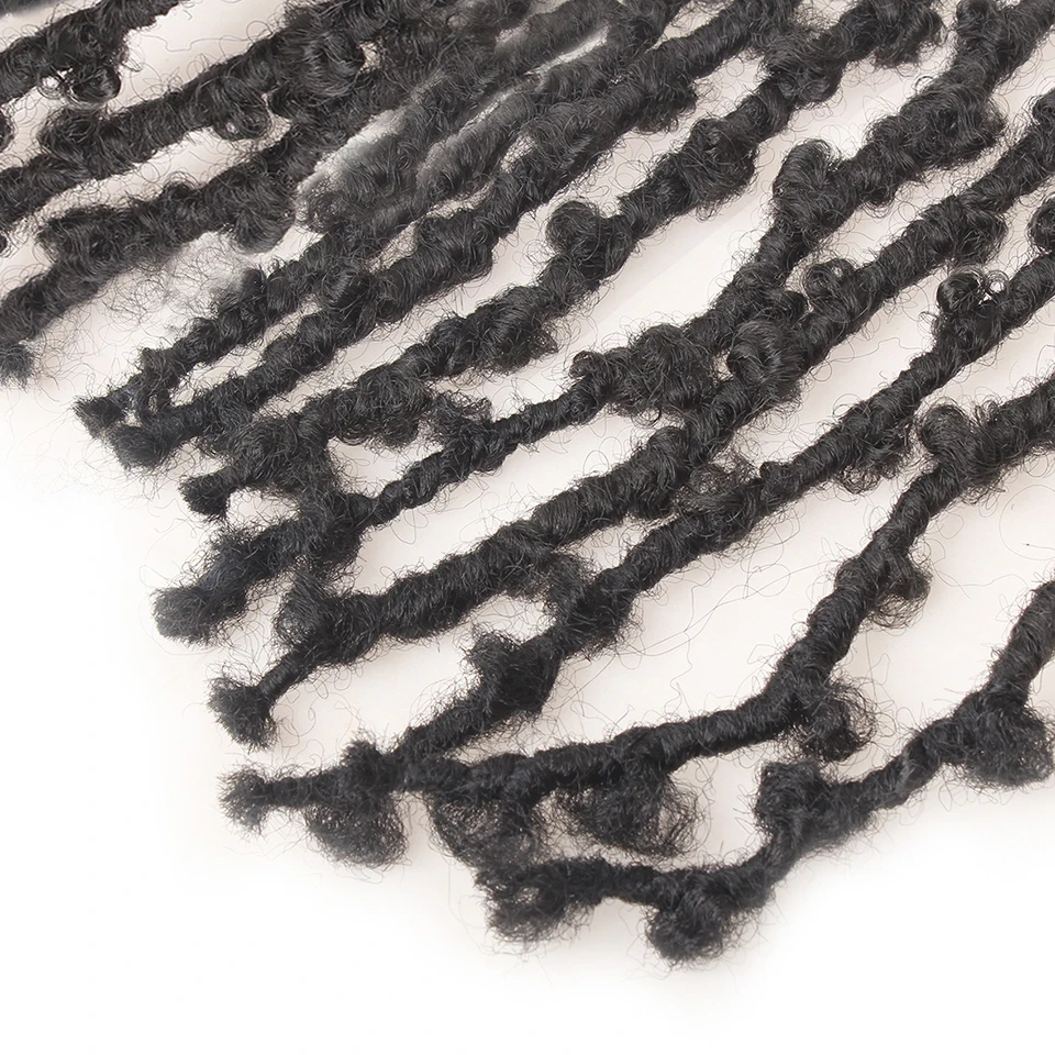 Оптовая продажа проблемных бабочка Locs накладные волосы на крючке готовых с эффектом деграде (переход от темного Бабочка Искусственные поставщиков синтетические парики для