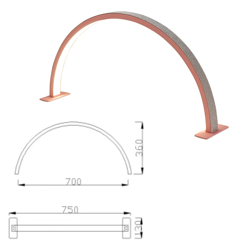 New 40 Pink White black Manicure Table Light Slim-Line Desk UV Led Right Light Half Moon Nail Lamp Customize Logo