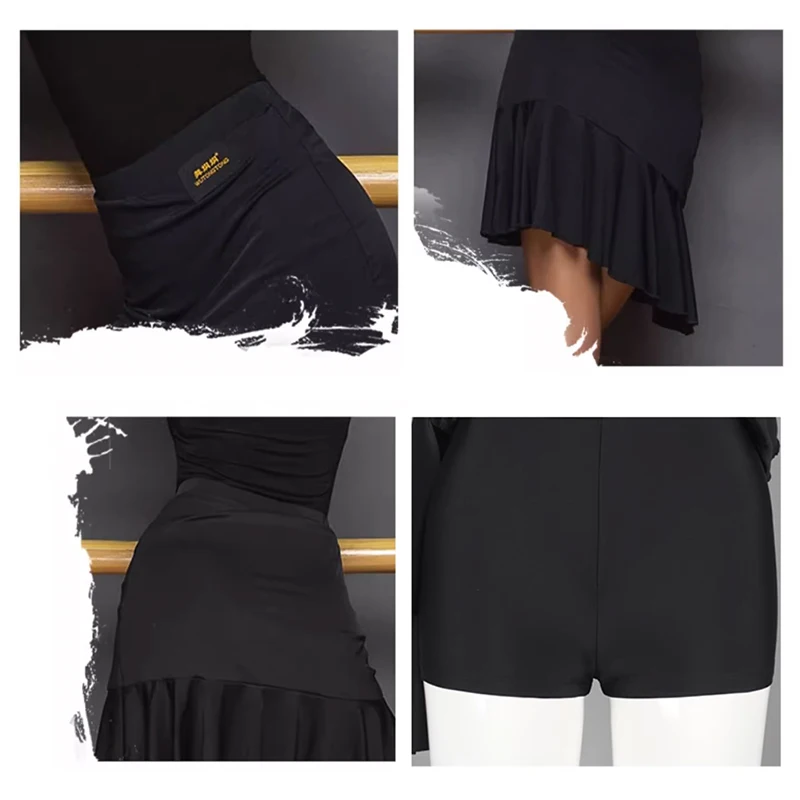 TONGYANG Latin Dance Skirt for Women Black Latin Practice Dress Cha Cha Samba Tango Dancing Ballroom Dance Competition Dresses
