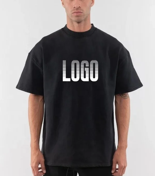 High quality Custom Logo Screen Printing Heavyweight tshirt 100% Organic Cotton 220GSM tee Custom Blank Unisex T-shirt