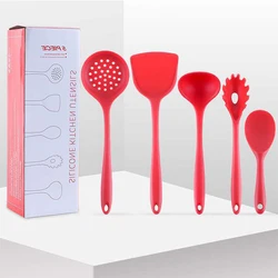 Silicone kitchen utensils five-piece set high temperature resistant spatula spoon non-stick cooking kitchen tools