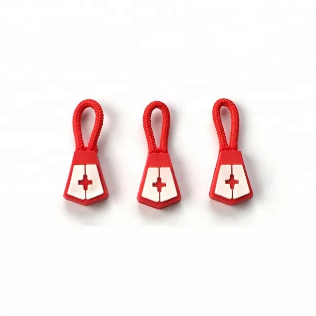 PVC zipper pullers custom logo