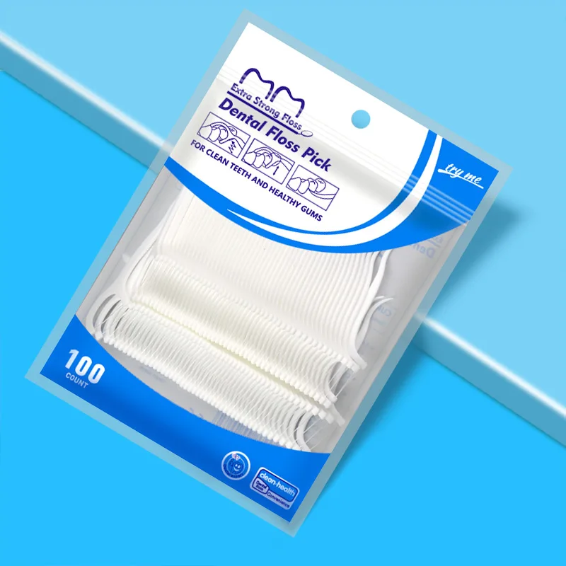 ISO Approved Private Label Disposable Sustainable Y Shape Toothpick Stick  Dental Floss Picks