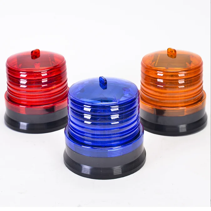 Solar LED Traffic Light Amber Flashing Safety Light Yellow PC Material Traffic Safety Light