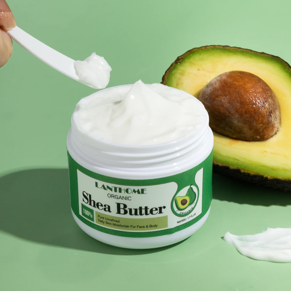 Lanthome Private Label Vendors Pure Organic Natural Product Whipped Vegan Whitening Cream Raw Bulk Body Shea Butter