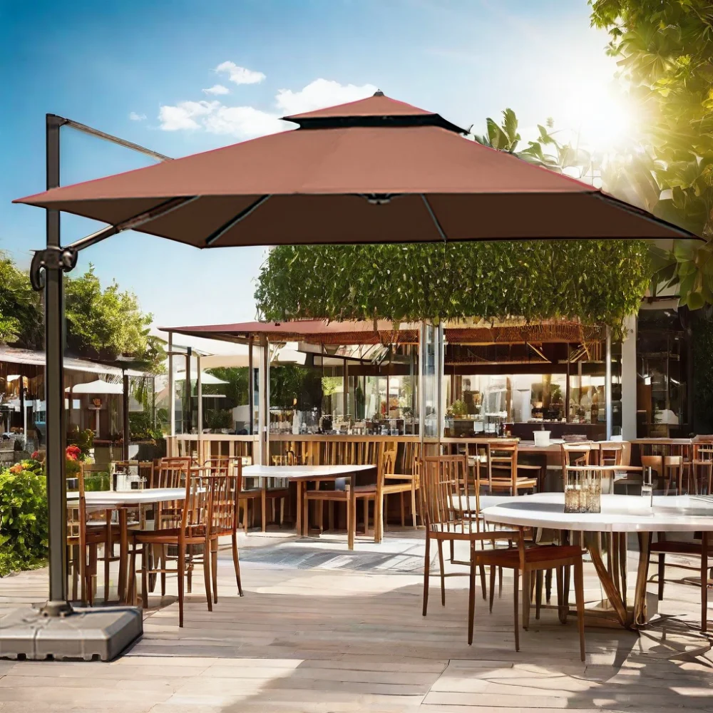 Большой коммерческий пляжный зонт FEAMONT роскошный уличный для сада патио ресторана кафе отеля большого размера садовый