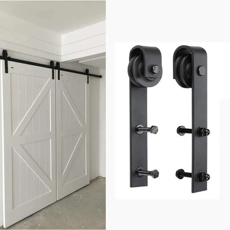 Kitchen Interior Wooden Cabinet Double Sliding Barn Door Hardware Mini Barn Door Track Kit