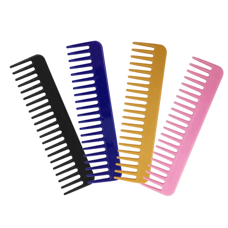 Travel Wide Tooth Flat Plastic Hiuskampa Hair Dressing Comb